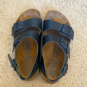 Birkenstock Black Birko Flor Sandals with Back Strap